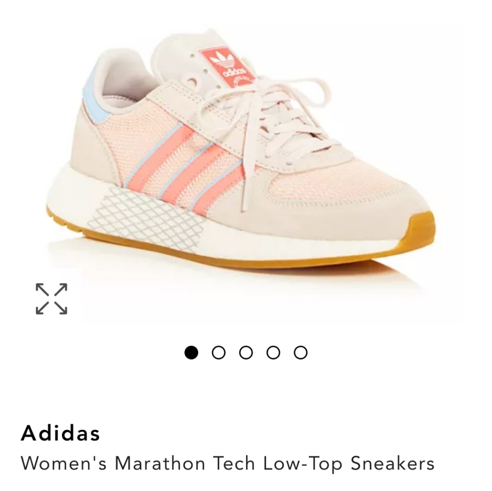 Adidas Women's Marathon Tech Low-Top Sneakers - Pink and Cream